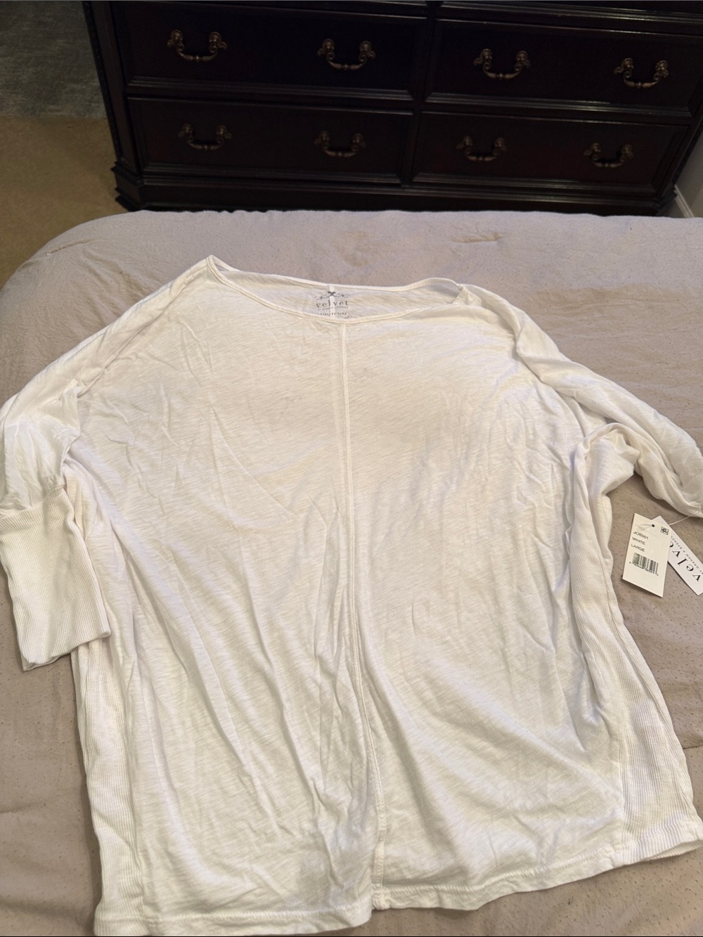 Velvet by Graham & Spencer Ivory Slub Knit Top